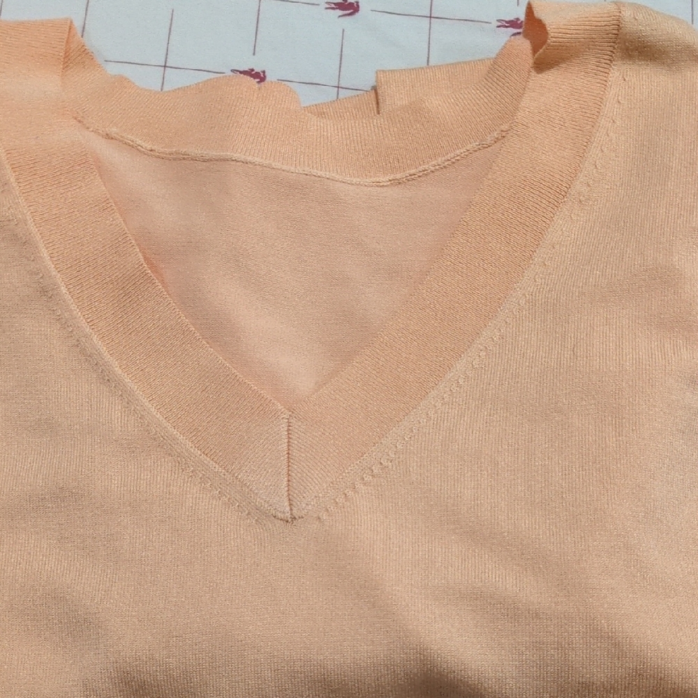 Express Light Peach V-Neck Sweater